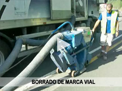 Borrado de marca vial y señalización horizontal