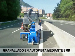 Granallado de autopista mediante maquina BMR Granallado de autopista mediante maquina BMR