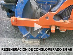 Regeneración del conglomerado asfáltico en la autopista A8 Regeneración del conglomerado asfáltico en la autopista A8